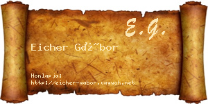 Eicher Gábor névjegykártya